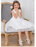 Pearl Beaded Lace Glitter Tulle Flower Girl Dress Special Occasion Dress